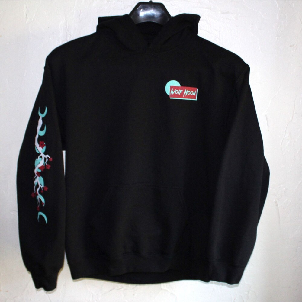 Wolf Moon Black Hoodie M Medium Blue Moon apparel streetwear werewolf street
